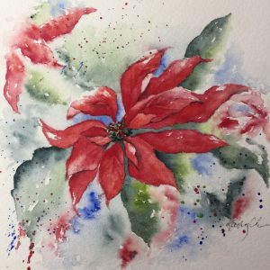 Watercolor poinsettias tutorial