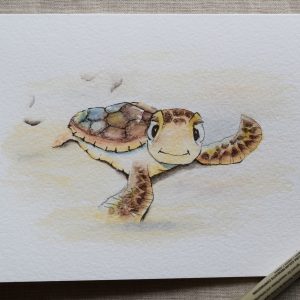 Baby Turtle Printed Card