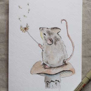 Baby mouse printed card