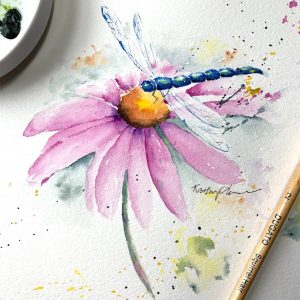 Dragonfly watercolor Printed Card