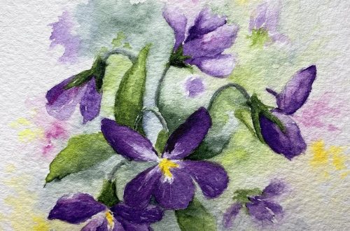 Watercolor Violets Tutorial